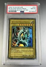 PSA 8 Blue Eyes White Dragon LOB-001 1st Ed Wavy Faded  picture