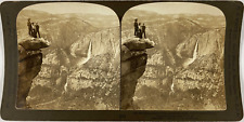 White, Stereo, USA, Cal. Vintage Yosemite Valley from Glacier Point Stereo Card, picture
