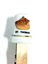 Vtg Porcelain Thimble St. Thomas Seashell Design / Souvenir Sewing Collectible picture