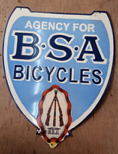 Porcelain B.S.A Bicycles Enamel Sign Size 19x15 Inches Single sided picture