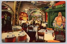 Shangri-La Chinese Restaurant Miami Florida FL Linen 1947 Postcard picture