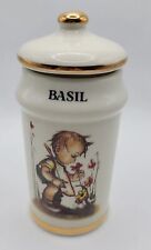 Vintage MJ HUMMEL Basil SPICE JAR Danbury Mint Gold Trim Porcelain 1987  picture