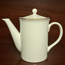 Vintage Tiffany And Co Tea Pot With Lid White Gold Tone Rim picture
