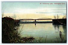 c1910 Community Lake Bridge Wallingford Connecticut CT Antique Vintage Postcard picture