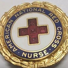 Vintage American Red Cross Nurse Nursing Enamel Lapel Pinback Pin Button picture