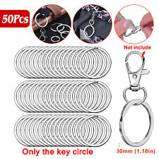20/25/30mm Rustproof Split Ring Keychain Stainless Steel 50pcs Round Key Ring picture