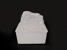 Vintage Bassanello Itay Lion Lidded White Ceramic Rectangular Box picture