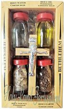 HOLYLAND BLESSED HOLY WATER EARTH OIL INCENSE w/ OLIVEWOOD JESUS CROSS GALILEE picture