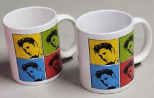Elvis Presley Signature Product Coffee Mug LOT OF 2  Multicolored Squares 12 Oz picture