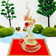 Art Blown Glass Naga Amulet Thai Figurine Ornament Miniature Animal Collection picture