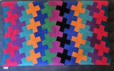 Vintage Royal Terry Towel Cotton Geometric Multicolor  90’s Large picture