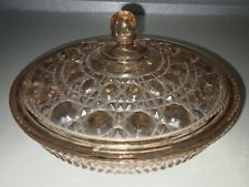 Vintage  Cut Pink Glass -  Candy /  Trinket Dish picture