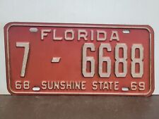 1968 1969  Florida Orange Co  License Plate Tag CLEAR YOM CHEVY  FORD Orlando picture