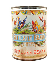1920's Reproduction Label ~ Butterfly Brand REFUGEE BEANS  Bank picture