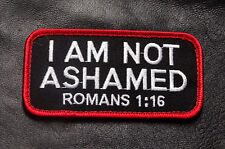 I AM NOT ASHAMED MORALE CHRISTIAN PATCH [HOOK FASTENER] picture