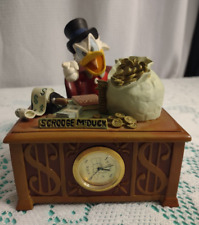 Disney Linden Vintage 90s Scrooge McDuck Talking Bank & Clock Rare picture