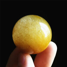 62g 35mm Rare Golden Quartz Sphere Natural Hair Rutilated Crystal Ball Chakra picture