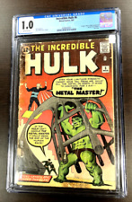 INCREDIBLE HULK #6 CGC 1.0  1st App. METAL MASTER  & TEEN BRIGADE 1963 Marvel picture
