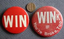 1974 President Gerald R. Ford WIN / Whip Inflation Now TWO pin set VINTAGE COOL- picture