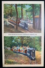 Linen Postcard Braddock Heights MD - Blue Mountain Railway Children Mini Train picture