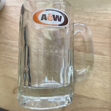 Vintage AW A&W Root Beer Soda Mug 6'' Tall Dimple Sides Heavy Glass Pre Owned picture