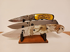 Rustic Knife Display Stand fixed or folder knives hunter gift holds 3 knives p picture