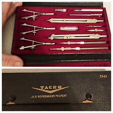 Vtg Tacro 2343 U.S. GOVERNMENT PROPERTY Drafting Tool Set in Case Germany   picture