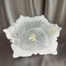 Italian Art Glass Bowl Dish Centerpiece White Swirls Made In Italy Silvestri VTG picture