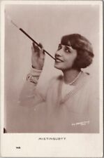 1930s MISTINGUETT French Photo RPPC Postcard French Singer Long Cigarette Holder picture