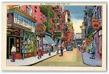 c1930s Business Section Restaurant Gift Shop Chinatown New York City NY Postcard picture