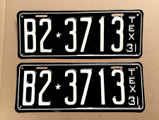 VINTAGE 1931 TEXAS LICENSE PLATE SET VERY NICELY RESTORED HIGH QUALITY B2 3713 picture