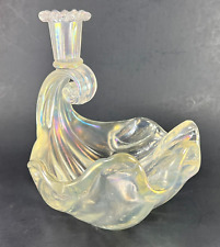 Barovier E Toso Art Glass Iridescent Conch Shell Candle Stick Holder VTG 1940's picture