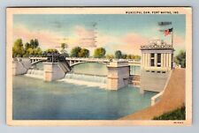 Fort Wayne IN-Indiana, Municipal Dam, Antique, Vintage c1939 Souvenir Postcard picture