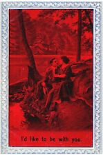 I'D LIKE TO BE WITH YOU.VTG EARLY VALENTINE'S DAY POSTCARD*B27 picture