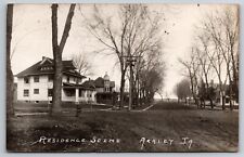 Residence Street Ackley Iowa IA Old Houses Dirt Road 1907 Real Photo RPPC picture