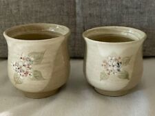 Traditional Japanese Tea Cup Pair from Mashiko-Yaki Tukamoto-kama  picture