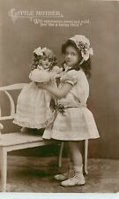 EAS RPPC Postcard; Little Mother, Girl & her Doll, a Bonny Child, Posted UK picture