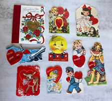 Lot Of 10 Vintage 1950s Children's Valentines Cards - Ephemera picture