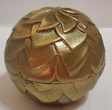 Nate Berkus Gold Brass Ball Trinket Box Heavy Metal picture