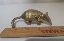 Vintage Solid Brass Armadillo Figurine Paperweight 4 1/2