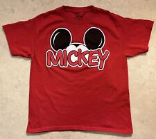 Disney Brand Mickey Mouse Large Ears Spell Out Graphic Youth Size M✅ Red T-Shirt picture