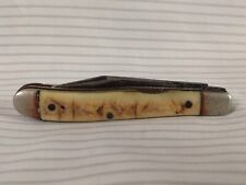 Vintage Ulster Knife Company USA Folding Pocket Knife 2-Blade Bone Handles picture