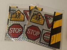 x2 Vintage Avon 1989 Reflective Stickers Stop 'n Go Collection Holographic 80s picture