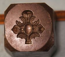 Antique 1890s FANCY LEAF MEDALLION For Jewelry STEEL STAMPING DIE  CGX280 picture