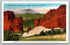 Postcard 1934 Colorado Springs CO Garden of the Gods & Pike's Peak A23 picture