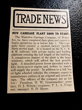 1902 Waterloo Carriage Co. Opens Article Farm Advertising - Waterloo - Iowa picture