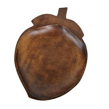 Vintage Wood Peach Shaped Bowl Wall Décor Wooden Fruit Tray picture