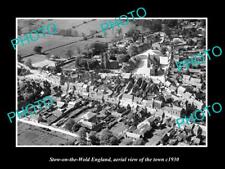OLD LARGE HISTORIC PHOTO OF STOW ON THE WOLD ENGLAND AERIAL VIEW OF TOWN 1930 3 picture