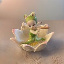 Vintage Flute Playing Fairy In Flower  National Potteries Made In Japan picture