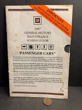 1987 General Motors Maintenance Schedule for Passenger Cars & El Camina picture